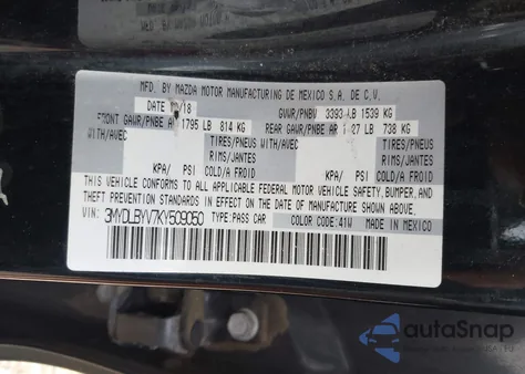 2019 Toyota Yaris Le z USA, uszkodzony, nr VIN 3MYDLBYV7KY509050